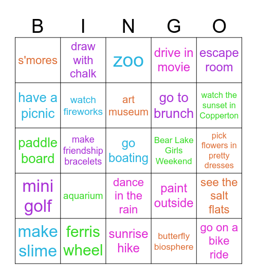 SUMMER 2024 Bingo Card