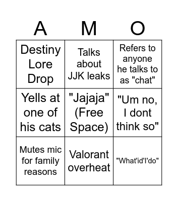 Ameer Bingo Card