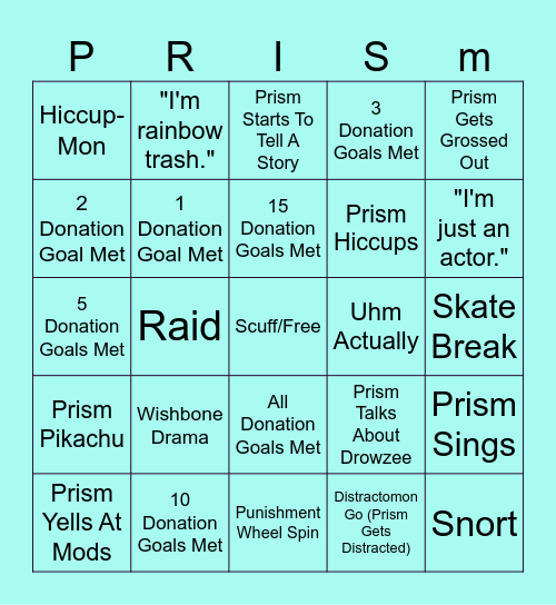 Prism Pokemon Bingo Card