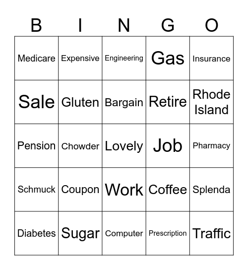 Winkleman Bingo Card