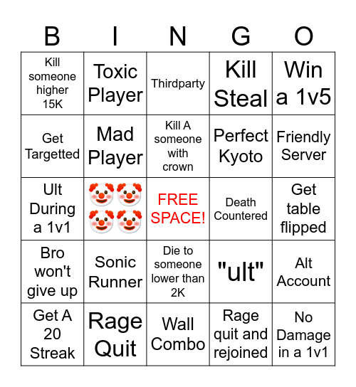 The Strongest Bingo Card