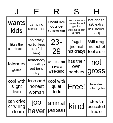 56 Others Love Quest Bingo Card