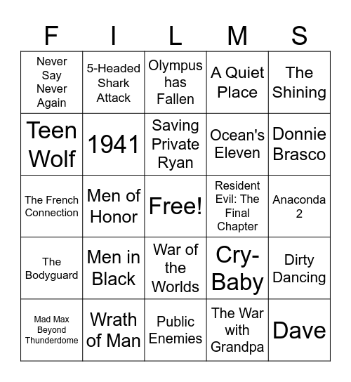 Movies_05182024 Bingo Card