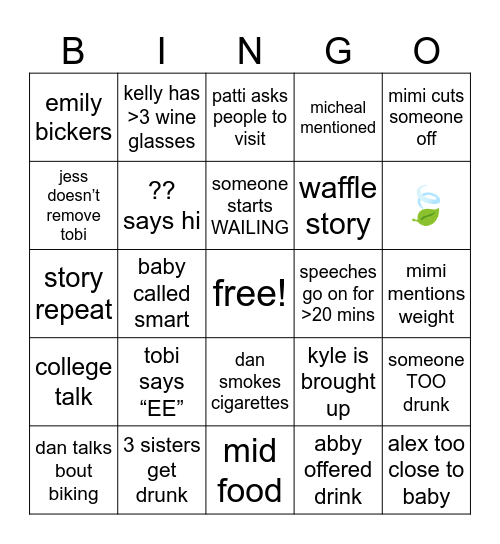 disFUNcitional Bingo Card