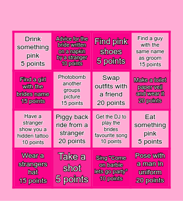 Alicias Hens Scavenger Hunt Bingo Card