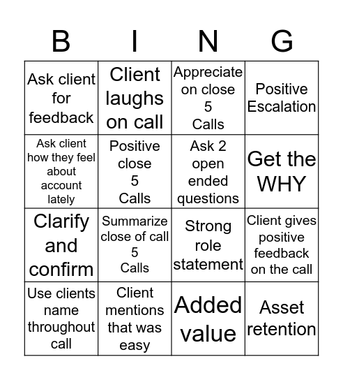 CEI SUCCESS Bingo Card