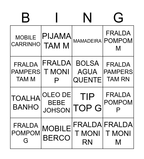 teste Bingo Card