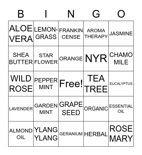 NYR Organic Bingo Card