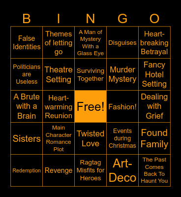 Accessories to Murder Bingo Card