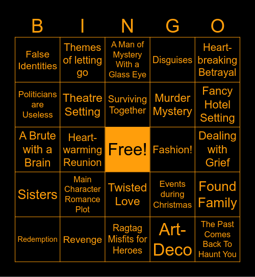 Accessories to Murder Bingo Card