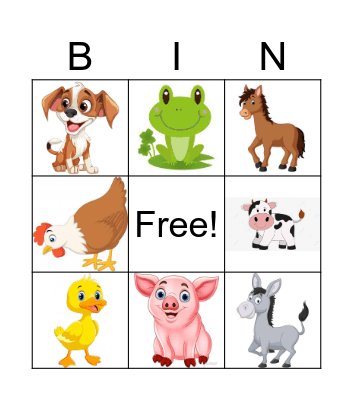 Domestic animals Bingo Card
