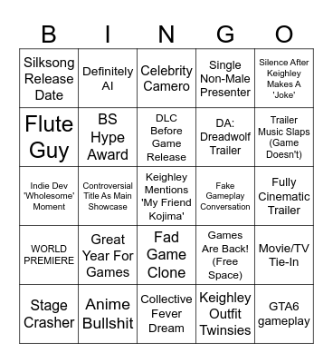 Summer Games Fest Bingo Card