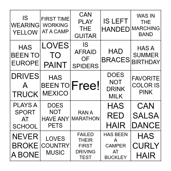 Bingo Card
