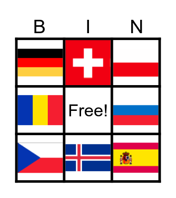 European Flags Bingo Card