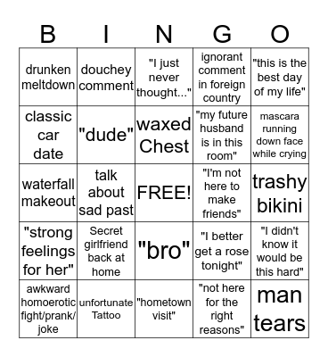 JoJo and 25 bros.. Bingo Card