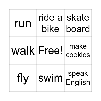ABILITIES Bingo Card