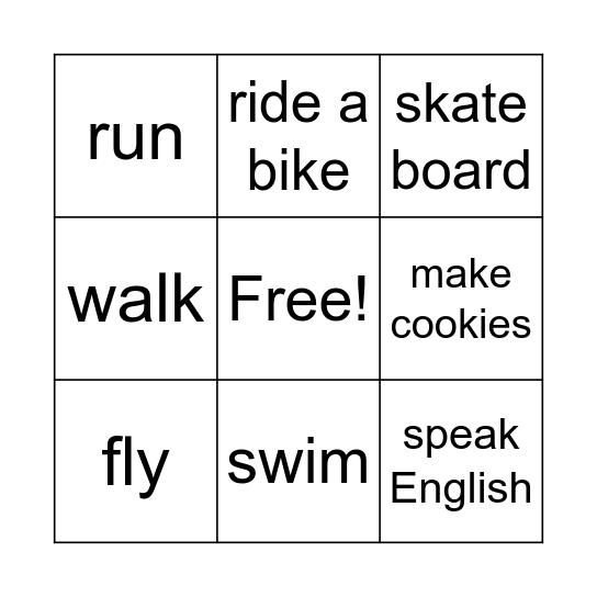 ABILITIES Bingo Card