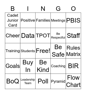 PW EC PBIS Bingo Card