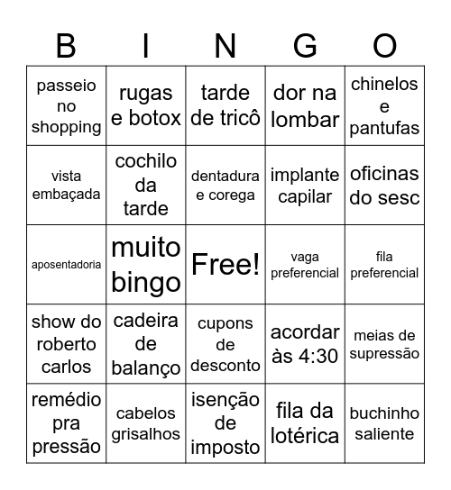 BINGO DO HERCÍLIO Bingo Card