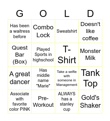 Associate Bingo! Bingo Card