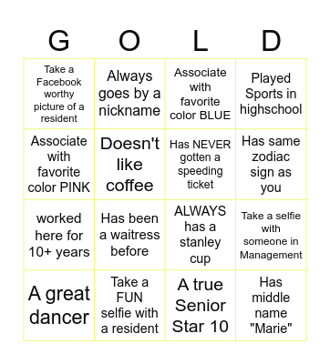 Associate Bingo! Bingo Card