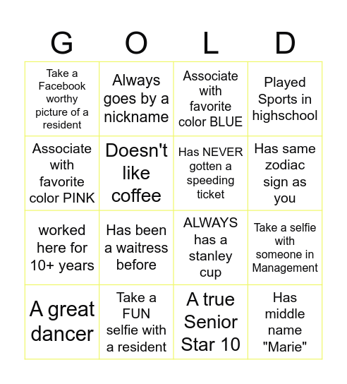 Associate Bingo! Bingo Card