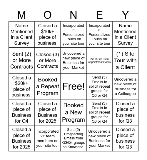 Q2 CLOSING WEEK Bingo Card