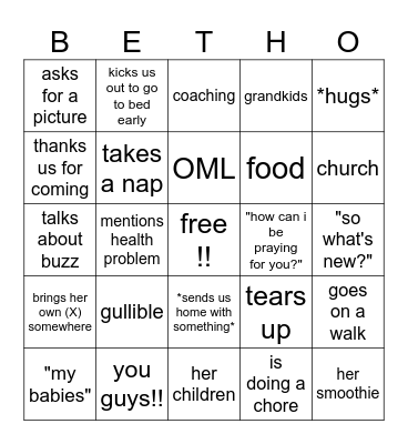 Betho Bingo Card