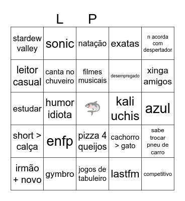 LP Bingo Card