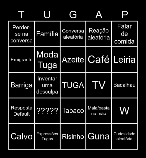 🇵🇹🇵🇹TUGA BINGO🇵🇹🇵🇹 Bingo Card