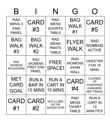 SUNDAY 18 CARDS @5.5 Bingo Card