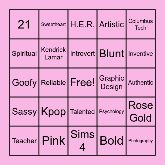 Birthday Bingo Card