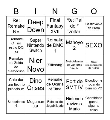 Summer Game Festival Bingo Card