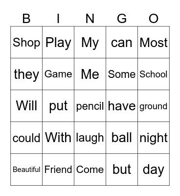 Bingo 3 Bingo Card