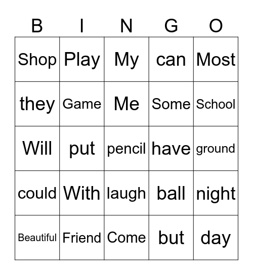Bingo 3 Bingo Card