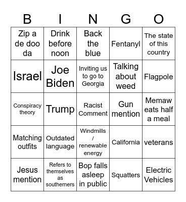 Ben’s Graduation 2024 Bingo Card
