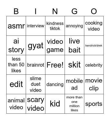 toktik shauidsudjaiosdanshak Bingo Card