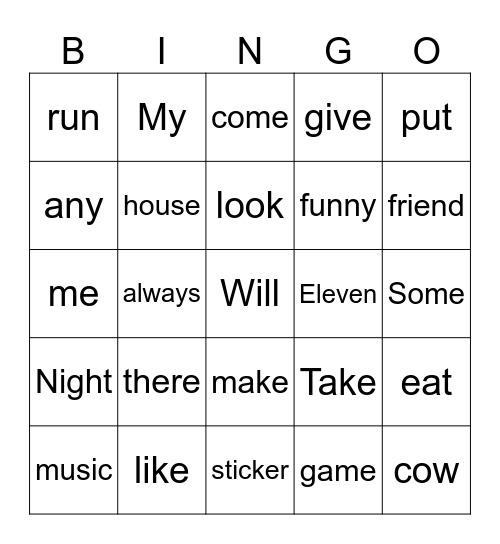 bingo 3 Bingo Card