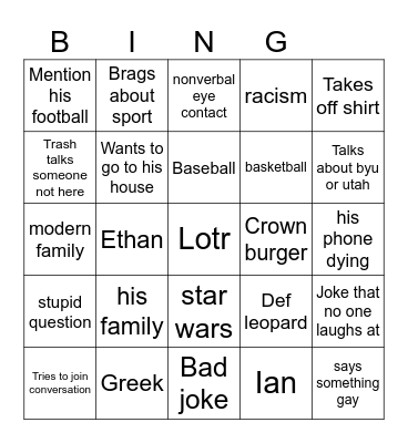 Matty bingo Card