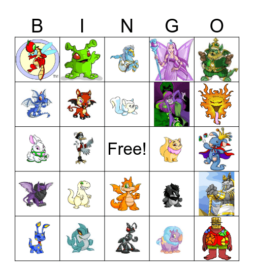 Neopets Bingo! Bingo Card