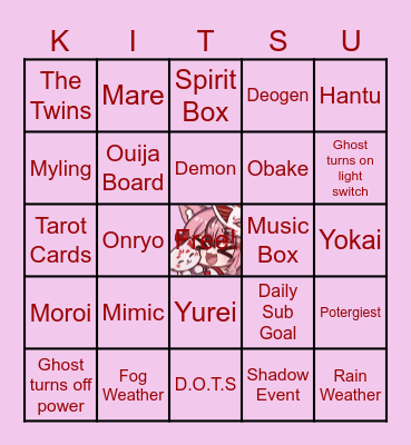 Kitsu Bingo Card