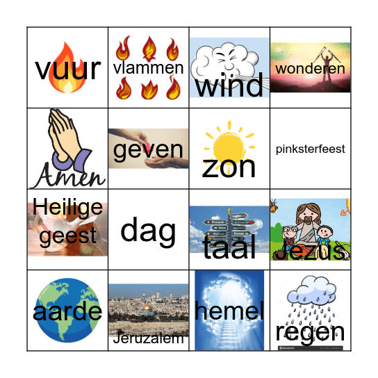 Pinksteren Bingo Card