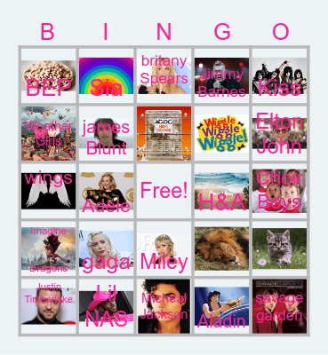 Music Challenge Wet Weather Bingo Card