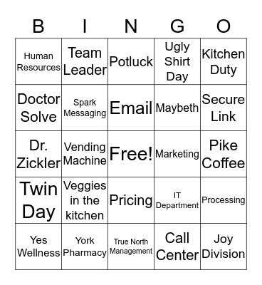 Joy Division Bingo  Bingo Card