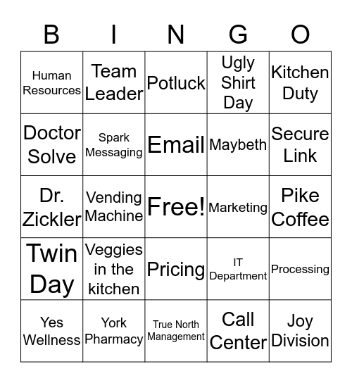 Joy Division Bingo  Bingo Card