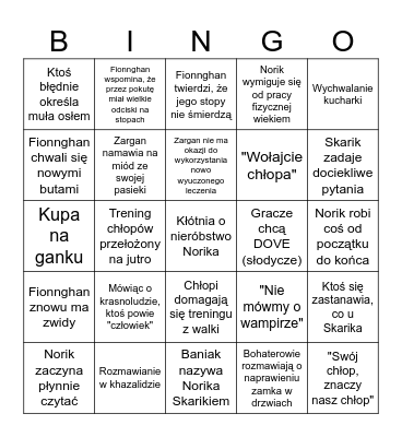 Bingo Baniaka Wydaleni #25 Bingo Card