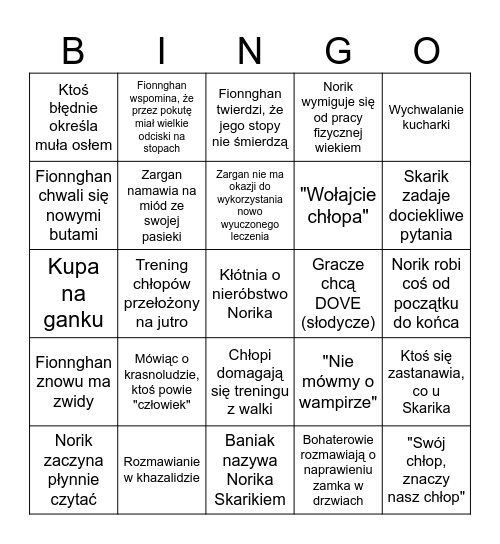 Bingo Baniaka Wydaleni #25 Bingo Card