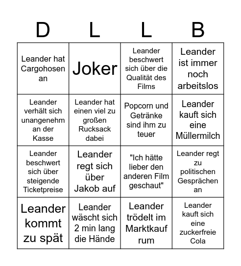 DAS LUSTIGE LEANDER-BINGO Card