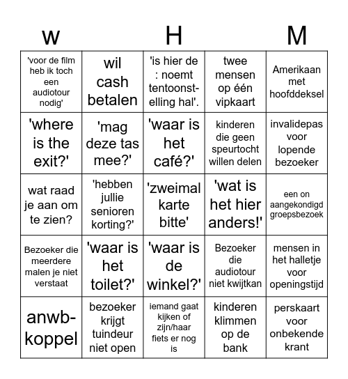 Balie- Bingo Card