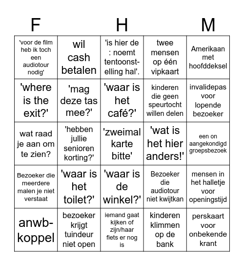 Balie-Bingo Card